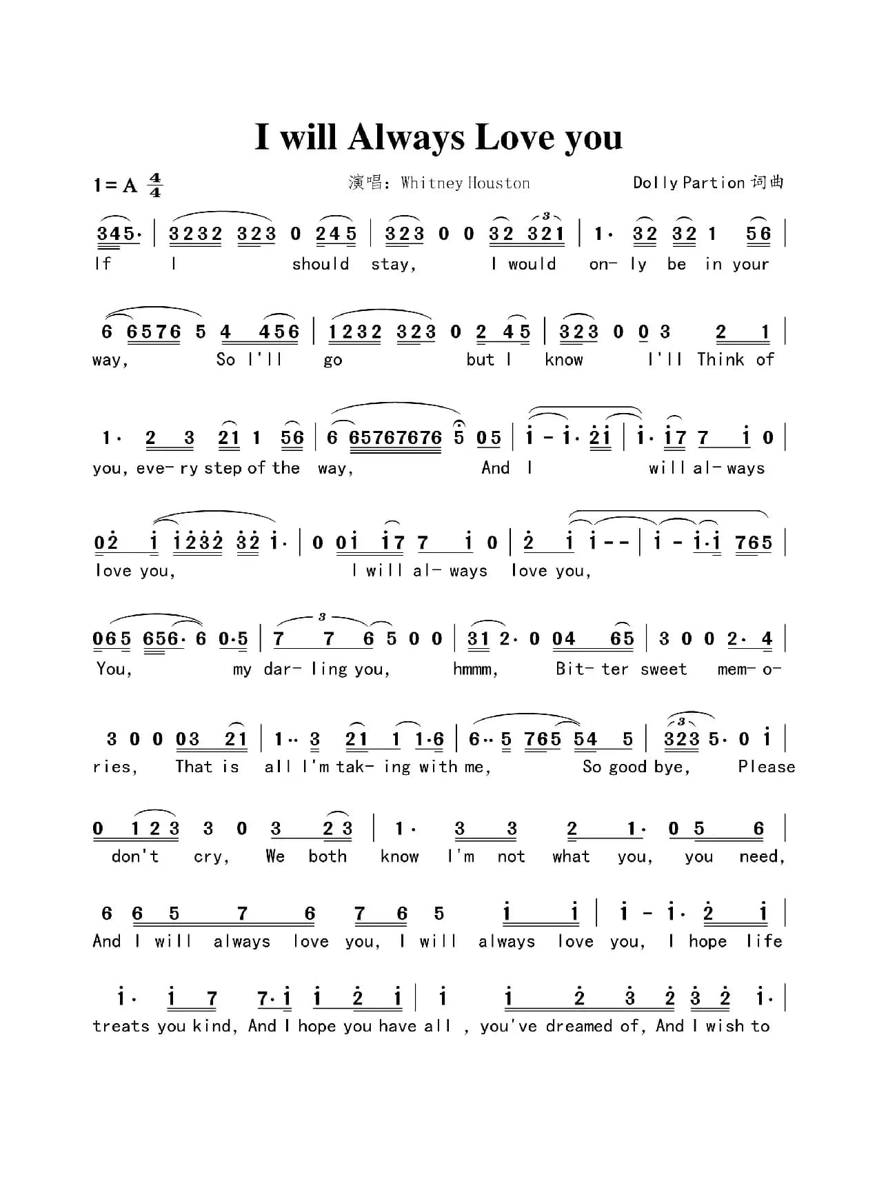 I will Always Love you