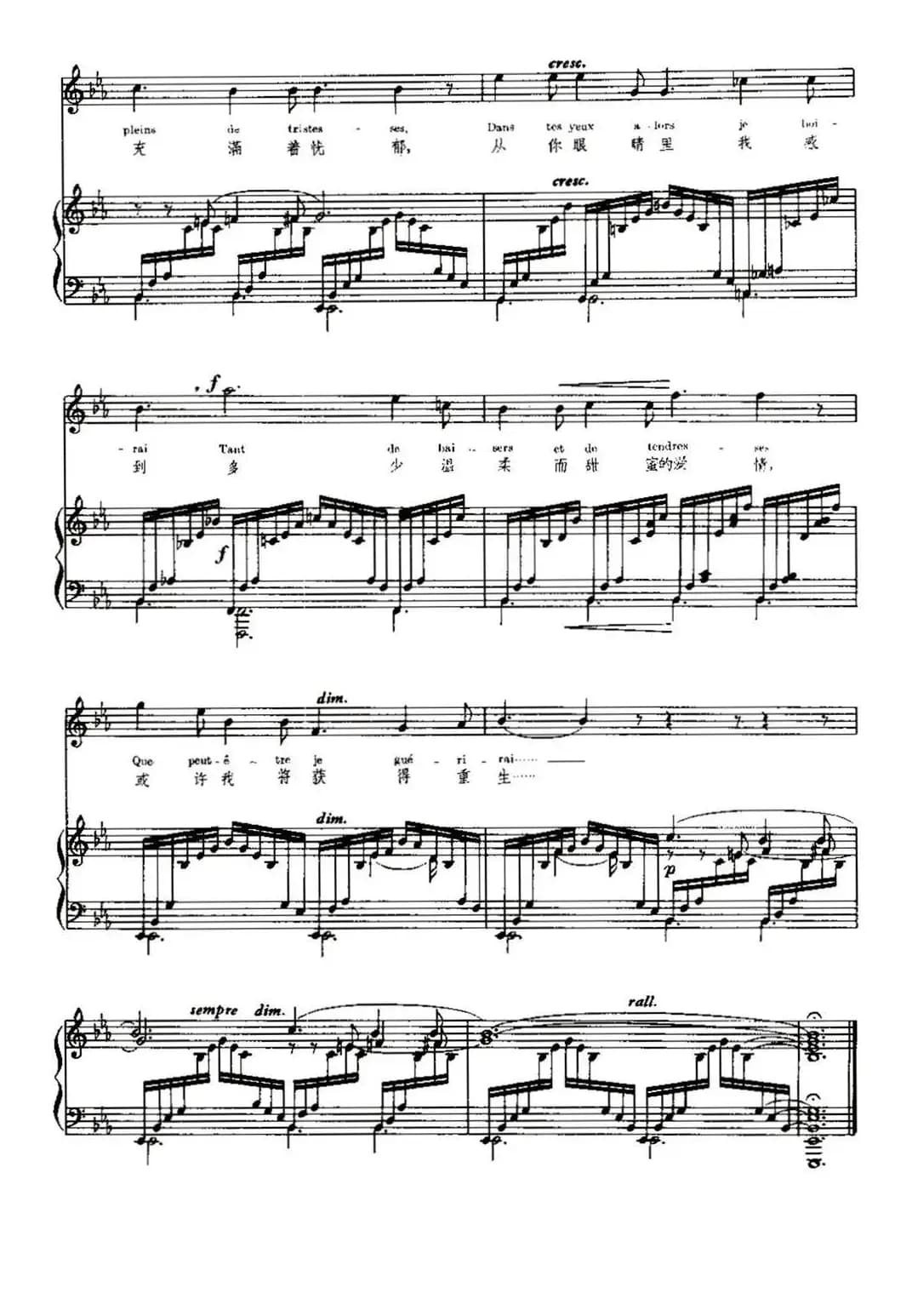 [法]忧郁之歌（Chanson Triste）（中外文对照、正谱）