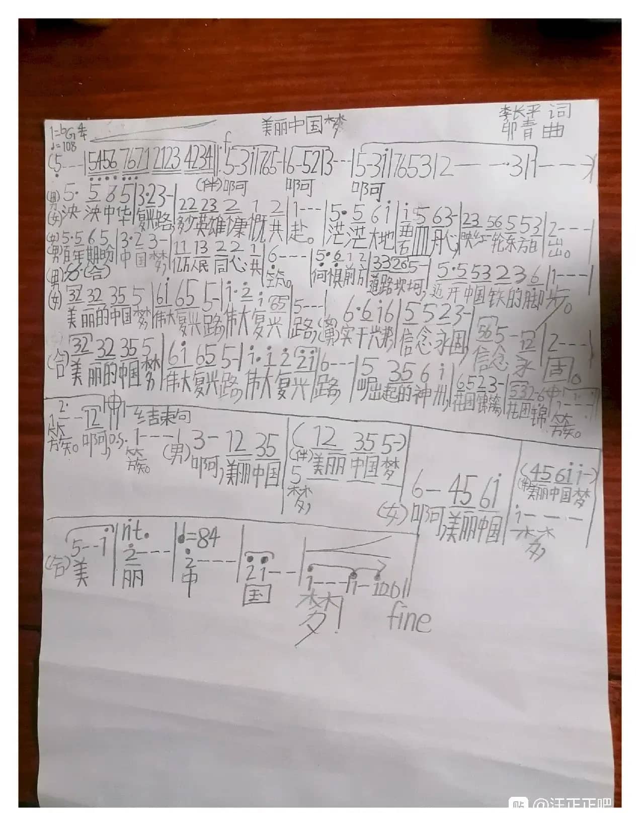 美丽中国梦（李长平词 印青曲）