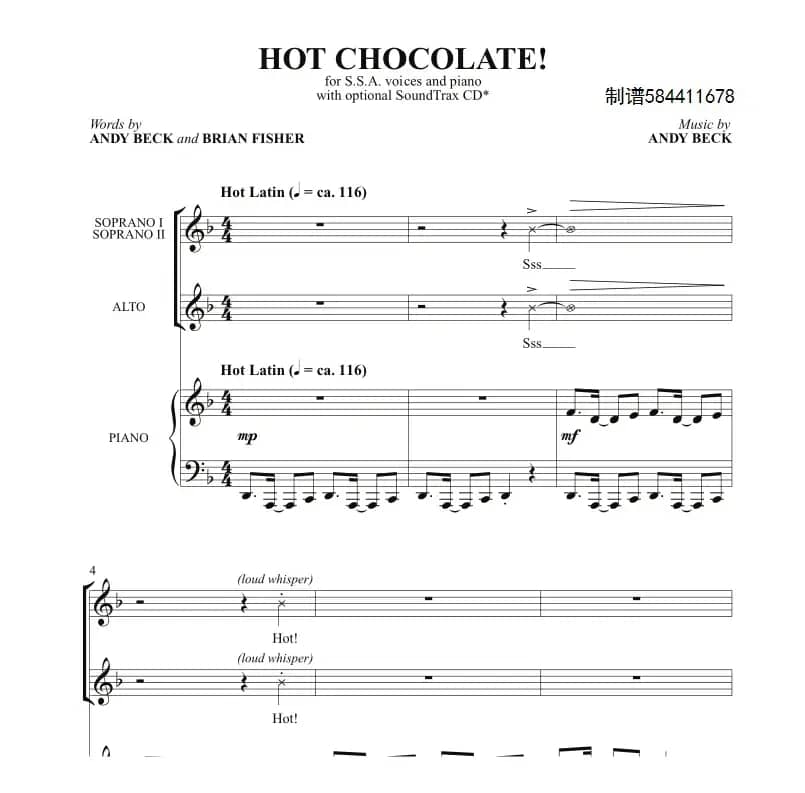 Hot Chocolate 童声女声合唱谱