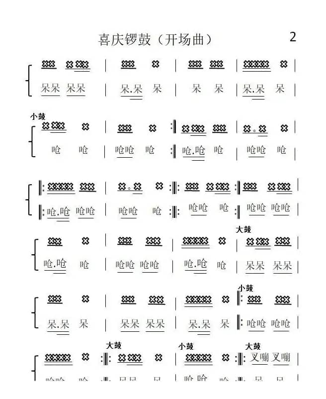 喜庆锣鼓开场曲（河北锣鼓谱）