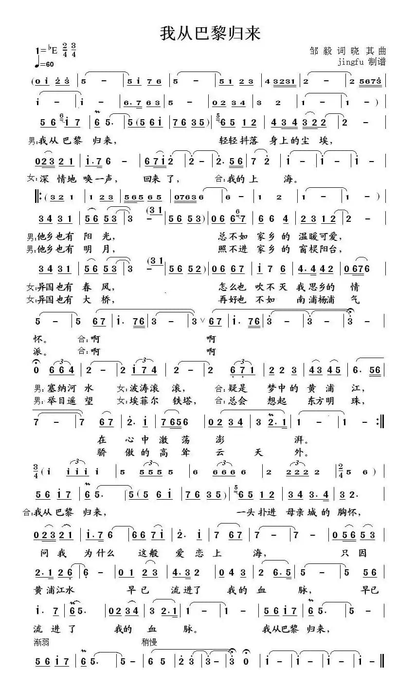 我从巴黎归来（又名：巴黎归来）