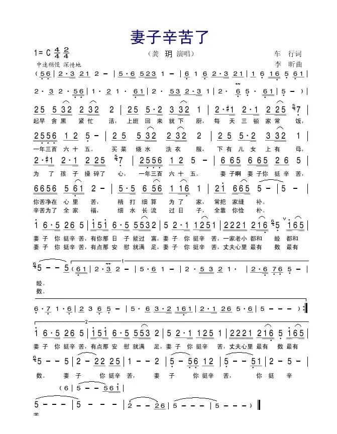 妻子辛苦了（龚玥演唱版）