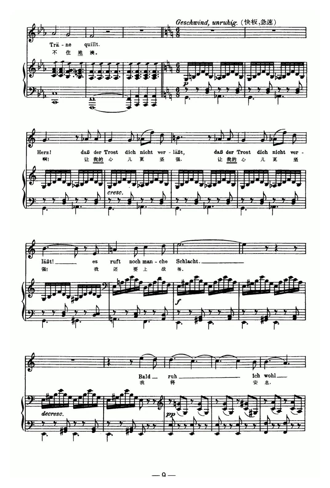 天鹅之歌 2、战士的预感（中外文对照、正谱）