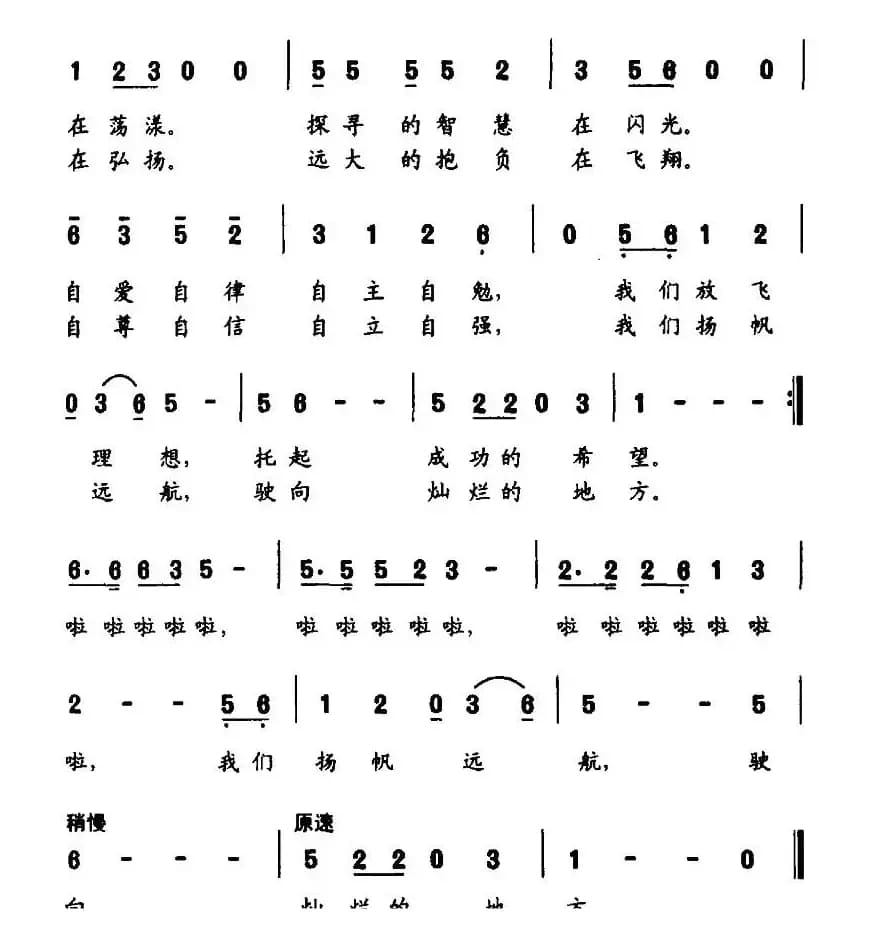 扬帆远航（乐音词 杨瑞庆曲）