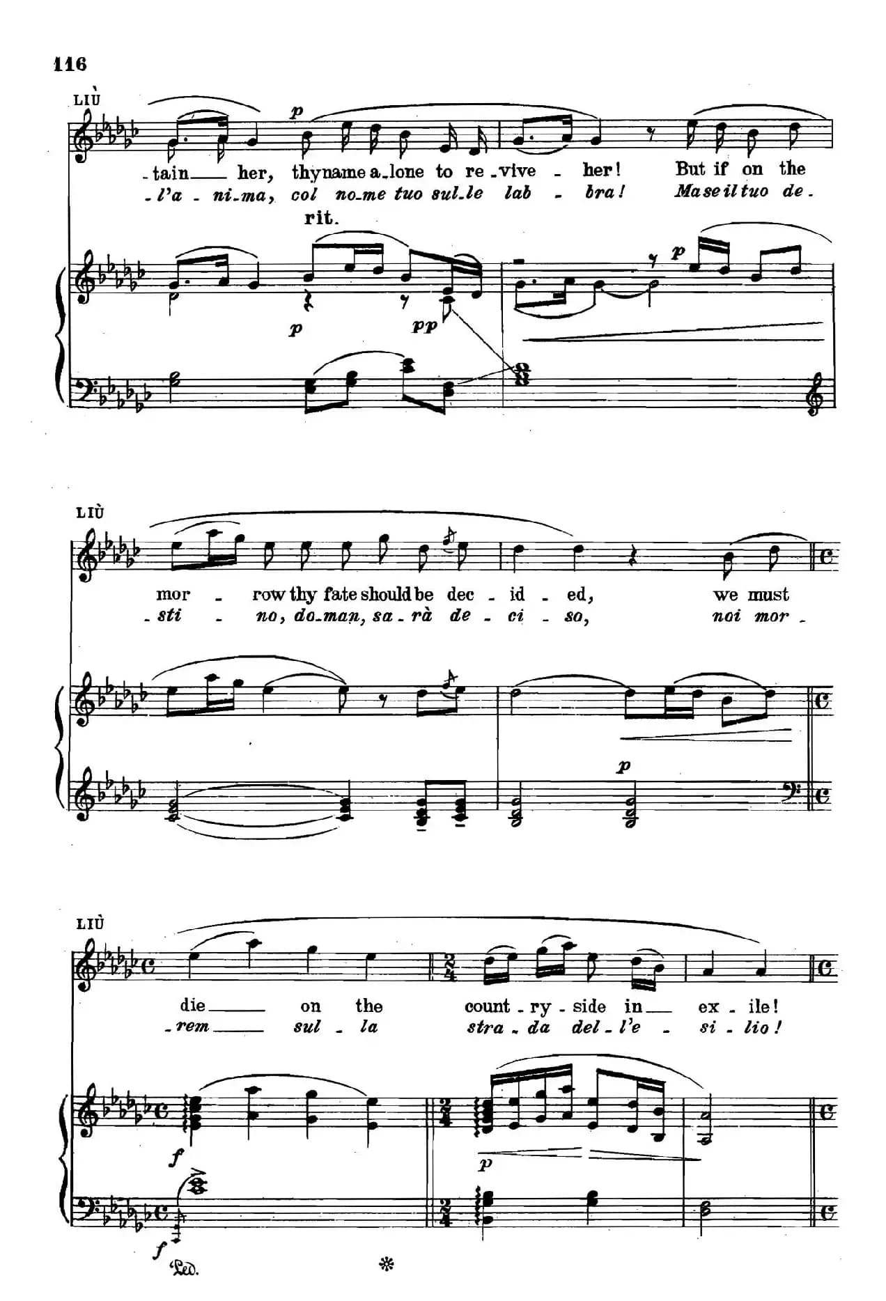 《图兰朵公主》三幕五场歌剧（英意双语）全谱（钢琴伴奏谱 P111——122）