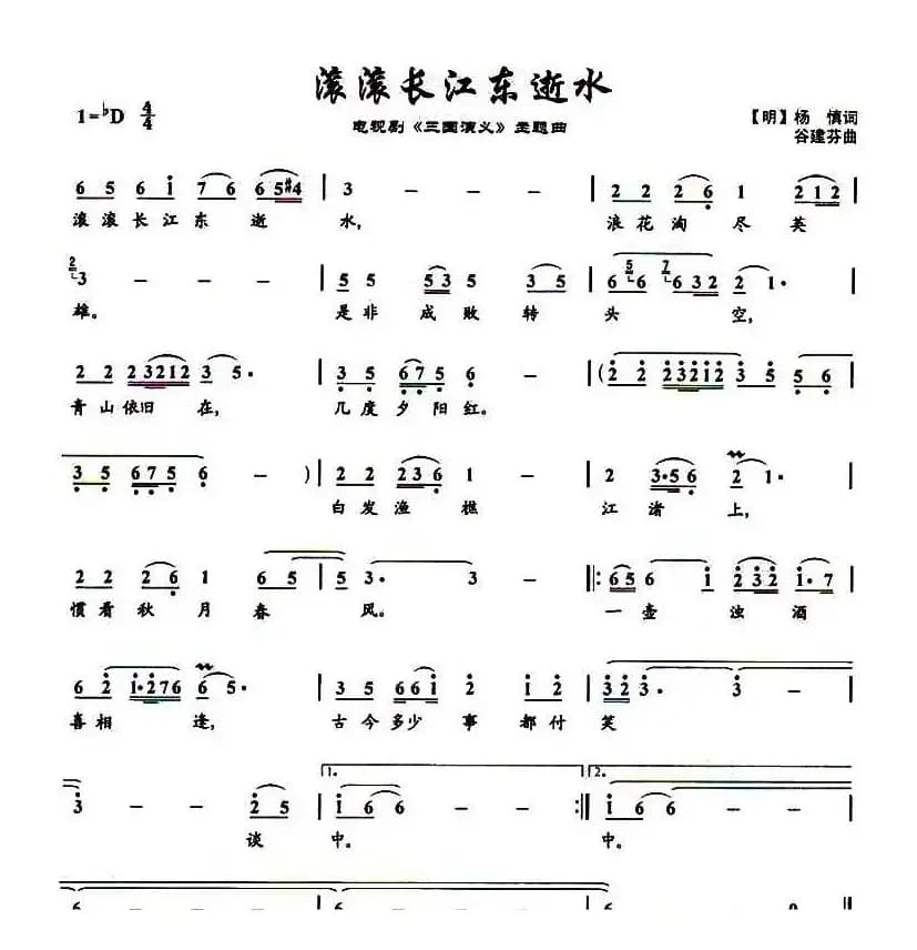 滚滚长江东逝水（电视剧《三国演义》片头曲）
