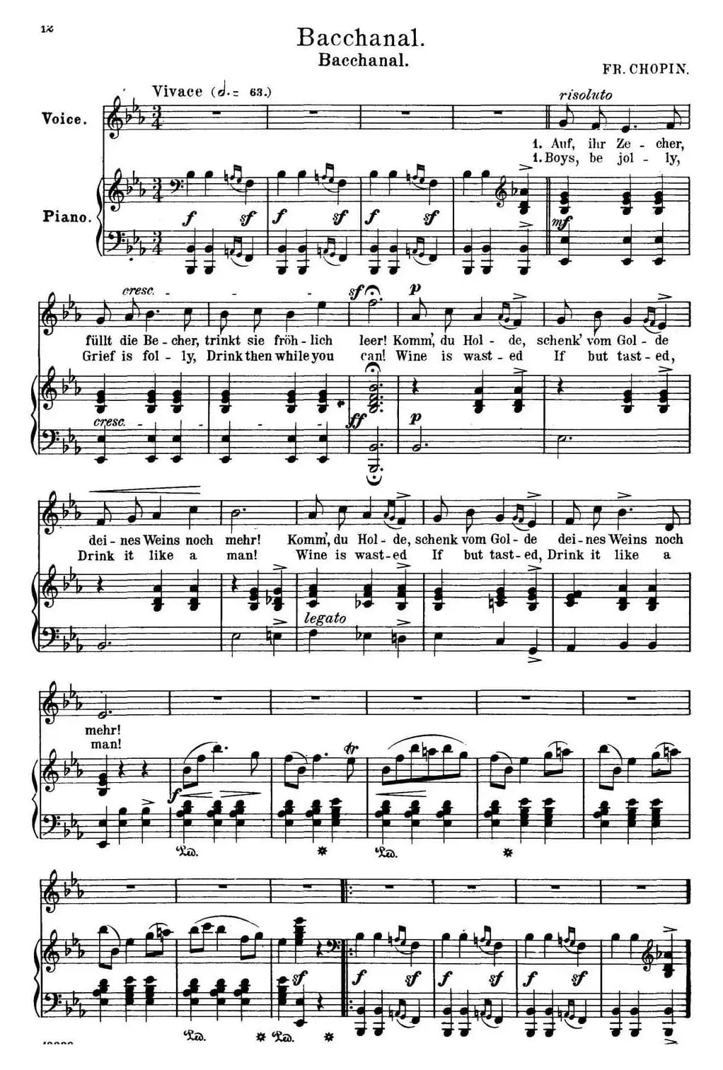 Chopin-17 Polish Songs Op.74,No.4(Bacchanal. Bacchanal.)(钢琴伴奏谱)