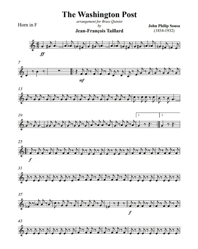 苏萨-华盛顿邮报（铜管五重奏）