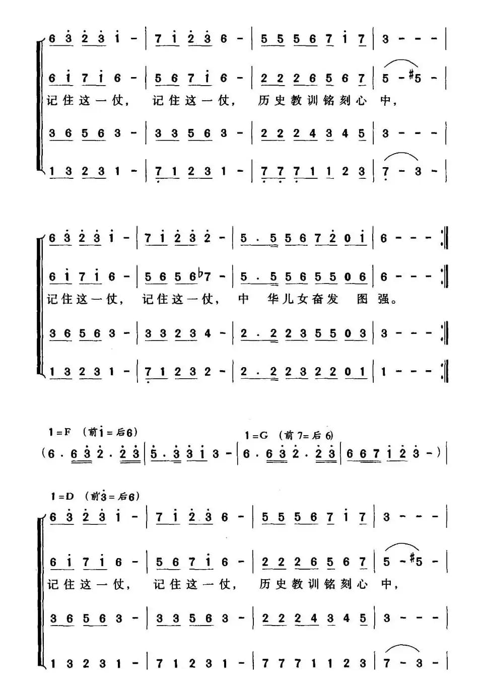 记住这一仗（邓永旺词 刘普群曲）