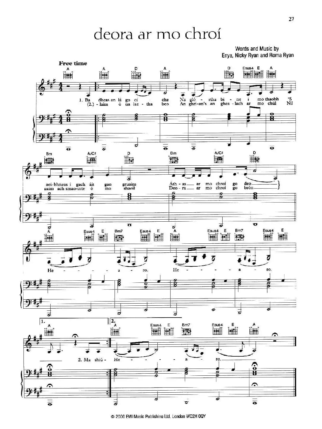 DEORA AR MO CHROI（正谱）