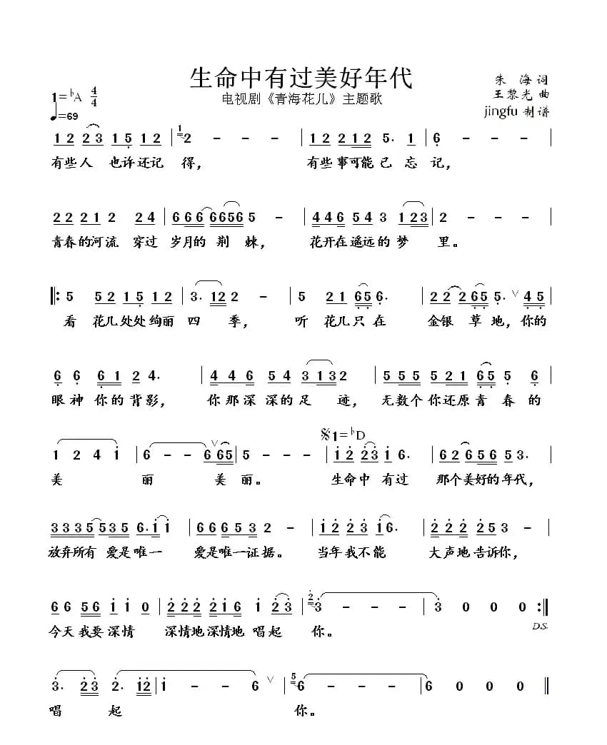 生命中有过美好年代（电视剧《青海花儿》主题歌）