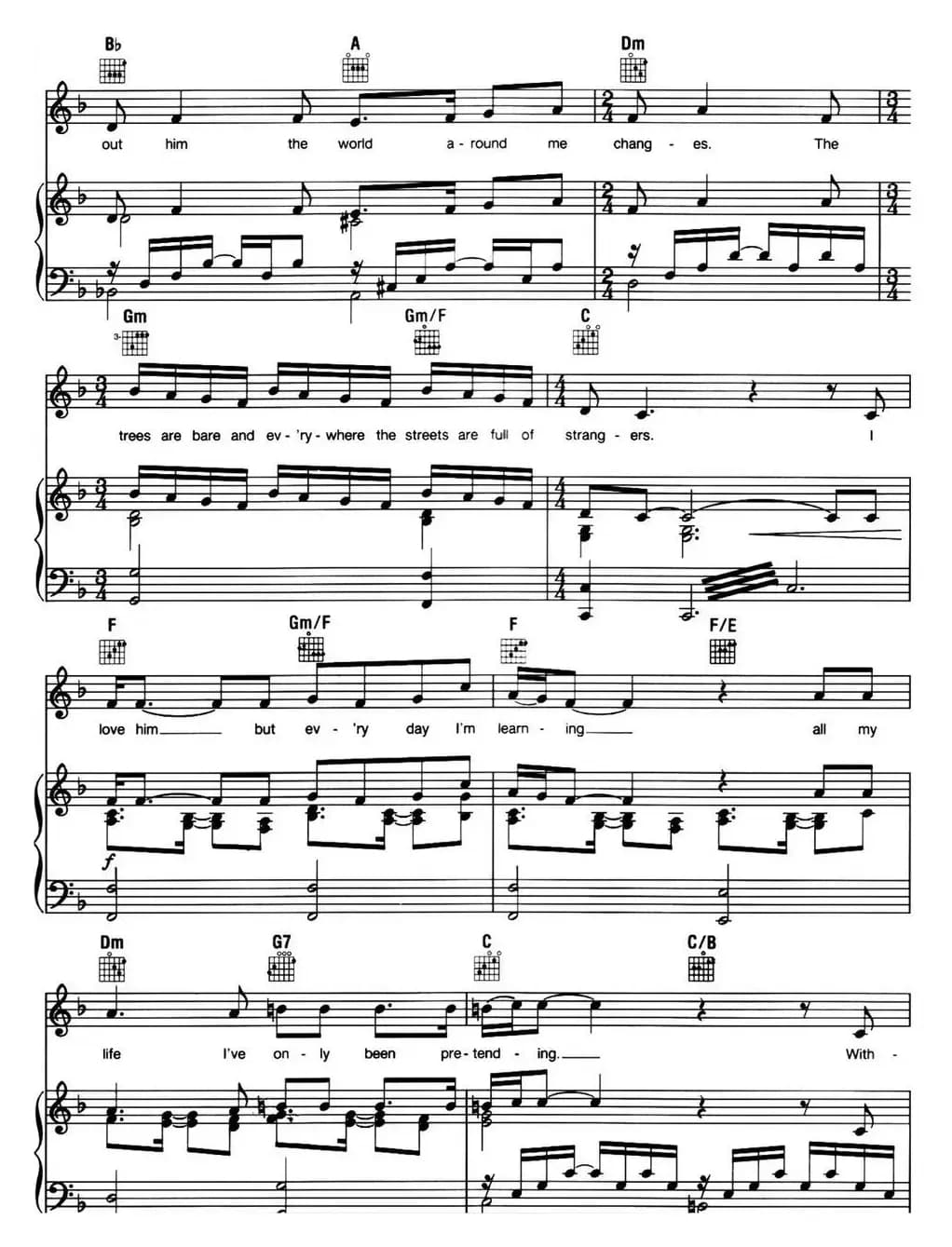 On My Own（音乐剧《悲惨世界》（Les Miserables）选曲、正谱 ）