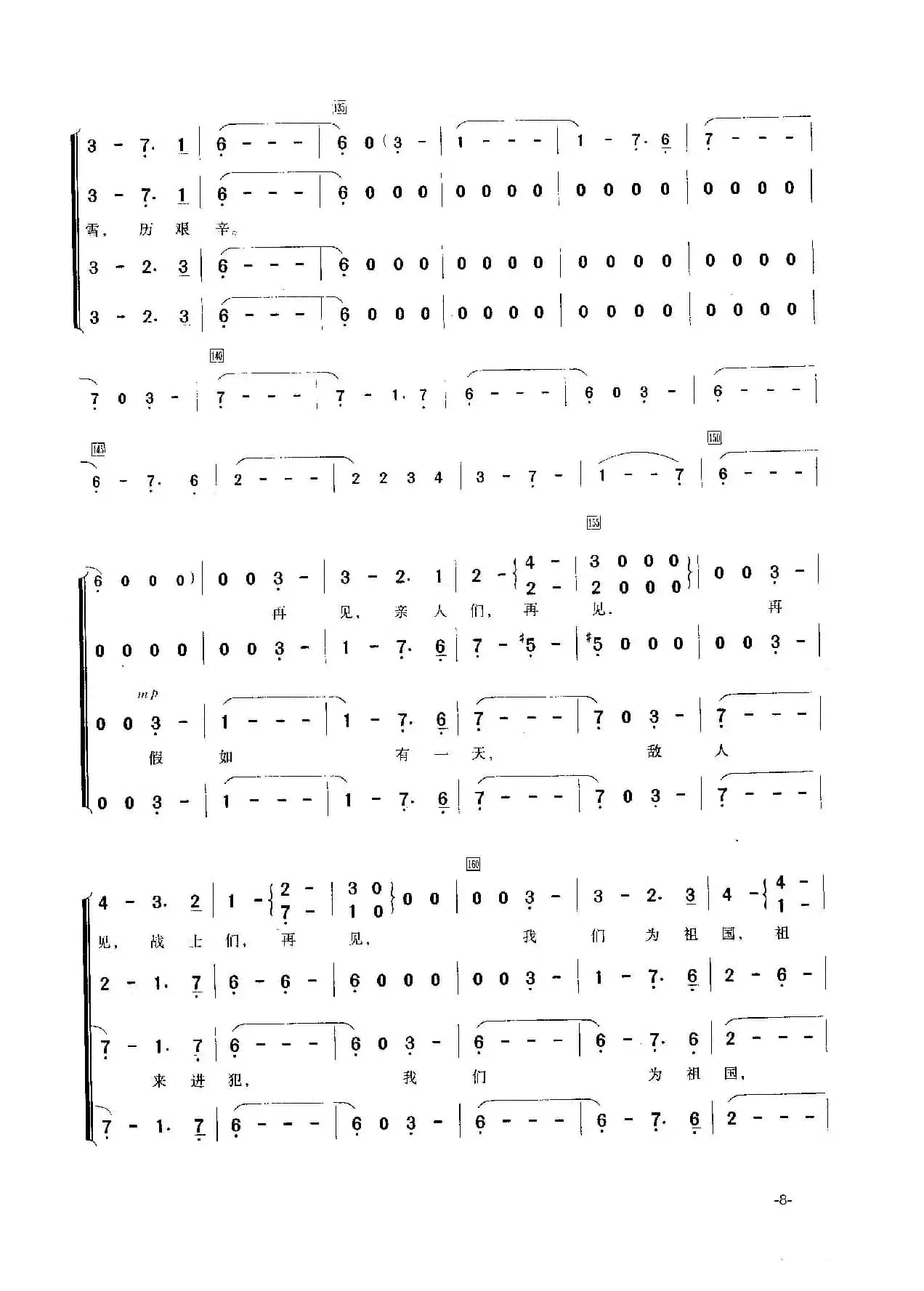 斯拉夫送行曲Прощание Славянки（中俄简谱）