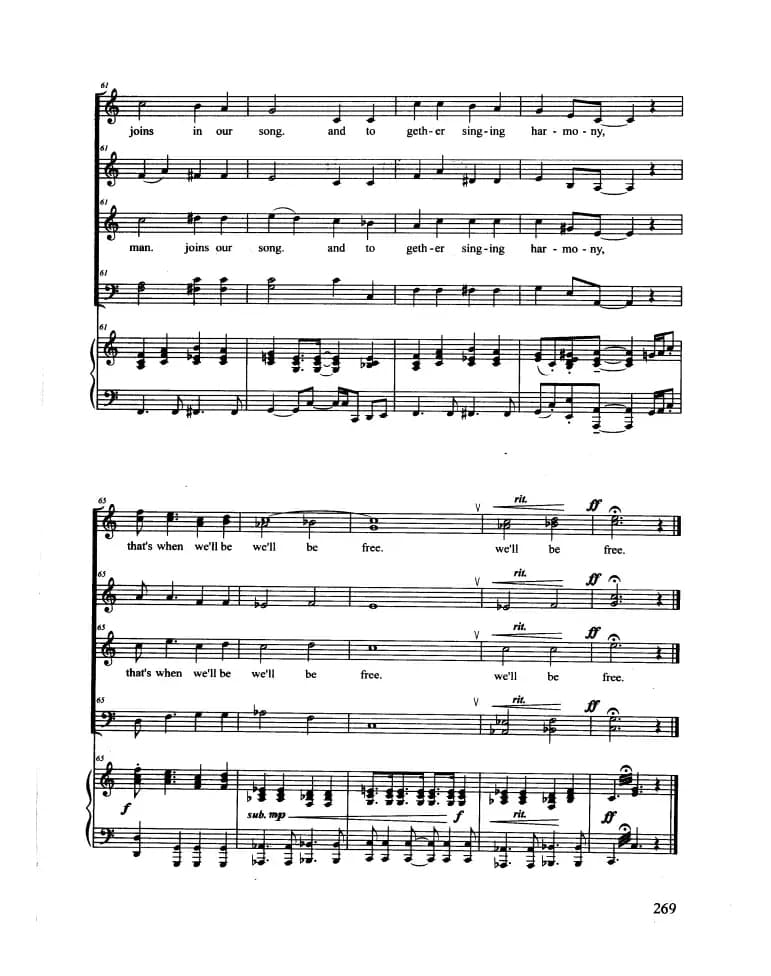 Hymn To Freedom（合唱 正谱）