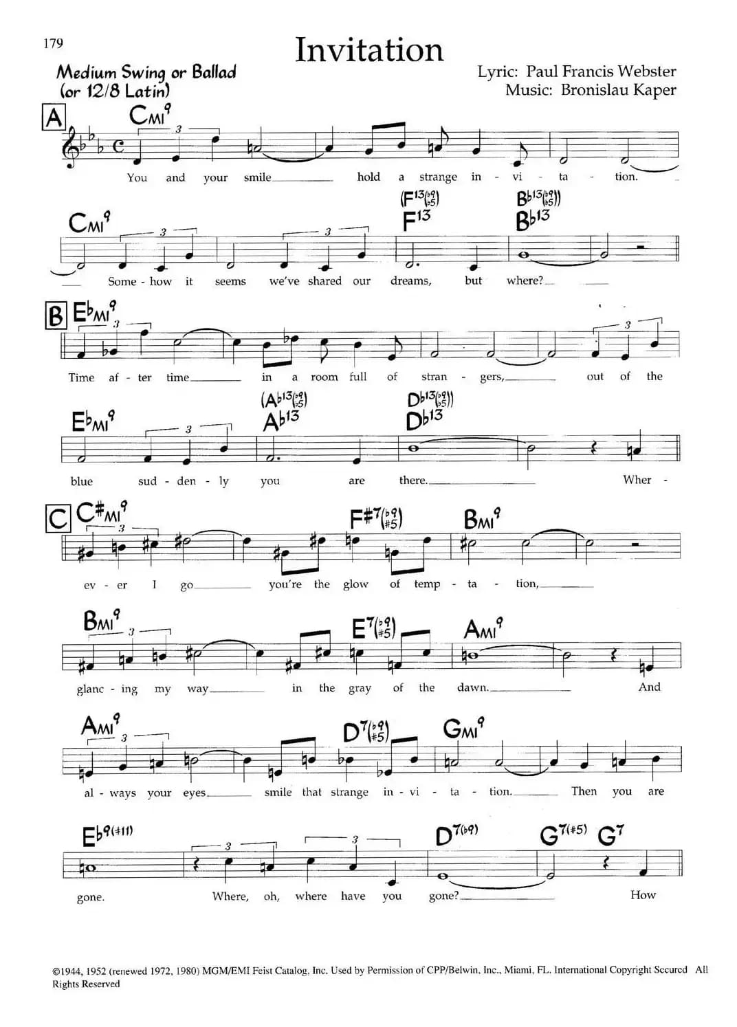 Invitation（带和弦五线谱）