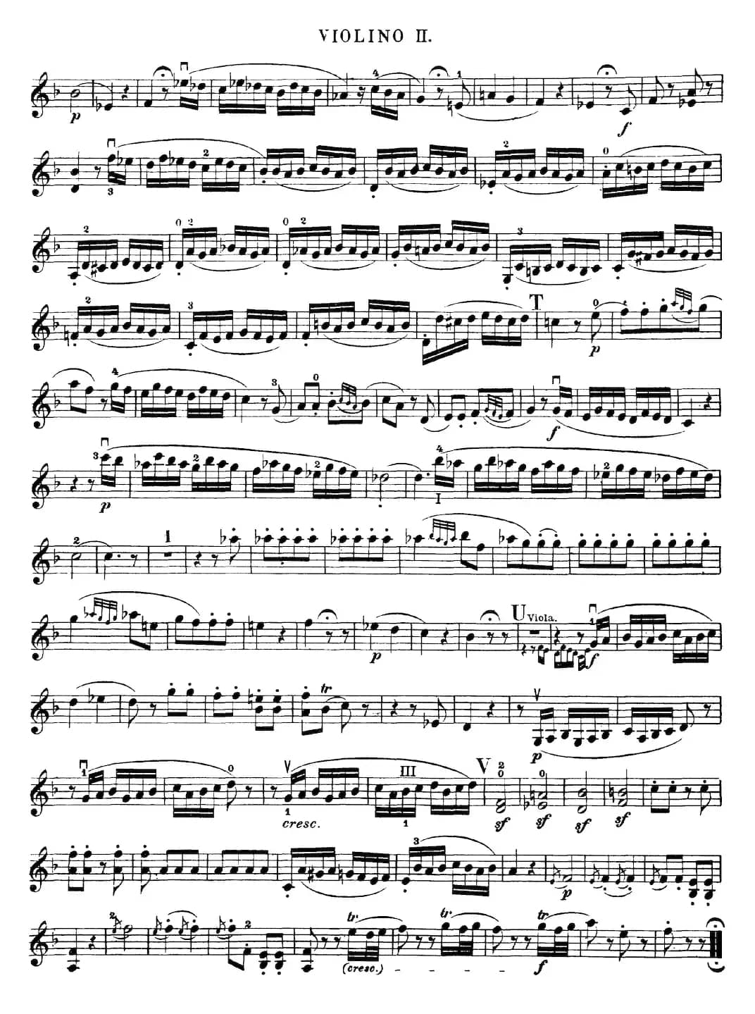Mozart《Quartet No.23 in F Major,K.590》(Violin 2分谱)
