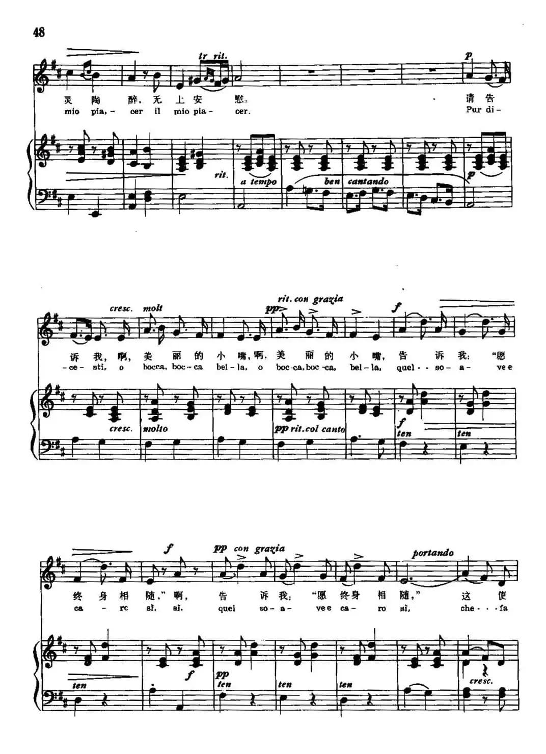 [意]请告诉我（中外文对照、正谱）