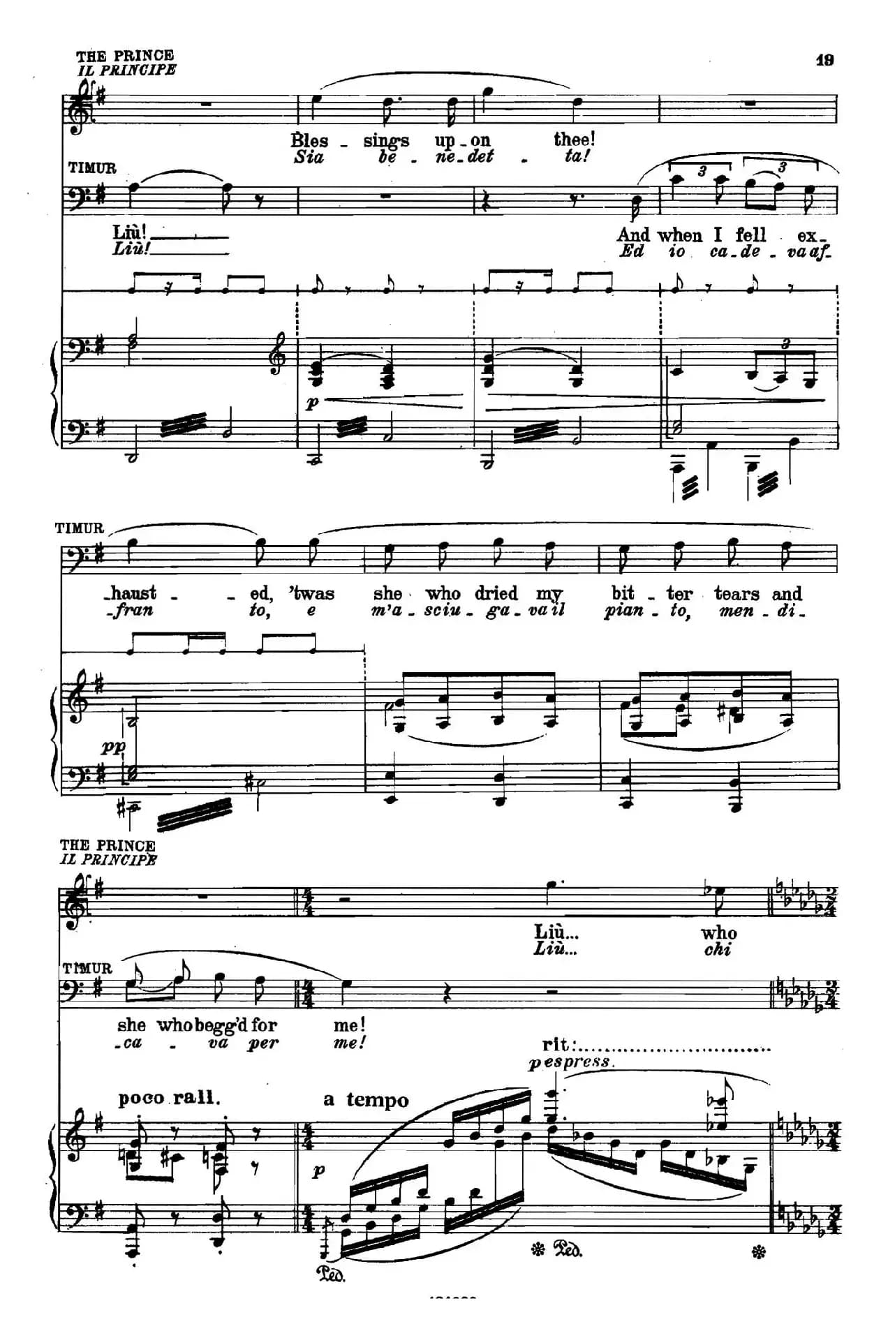 《图兰朵公主》三幕五场歌剧（英意双语）全谱（钢琴伴奏谱 P1——27）