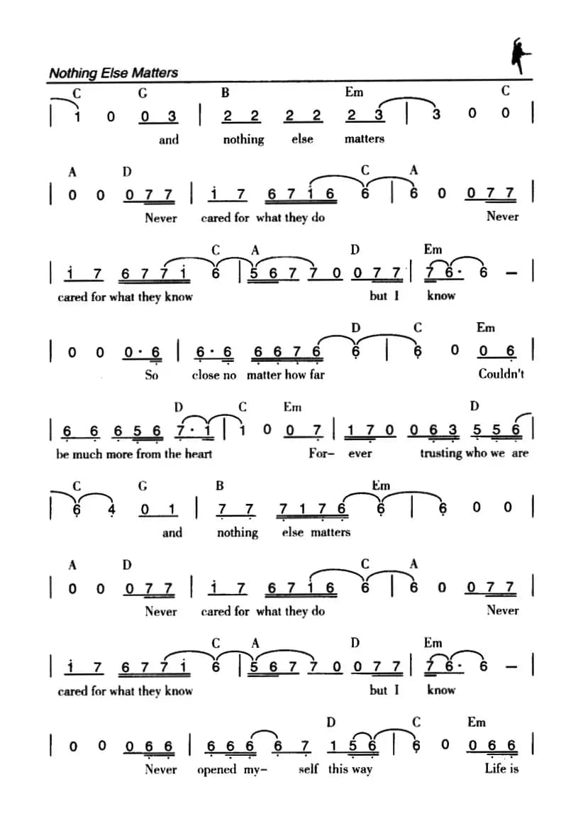 Nothing Else Matters（其余全无所谓）