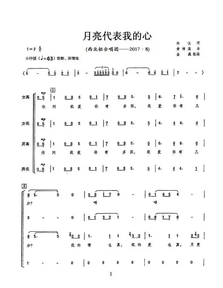 祖国不会忘记（合唱）