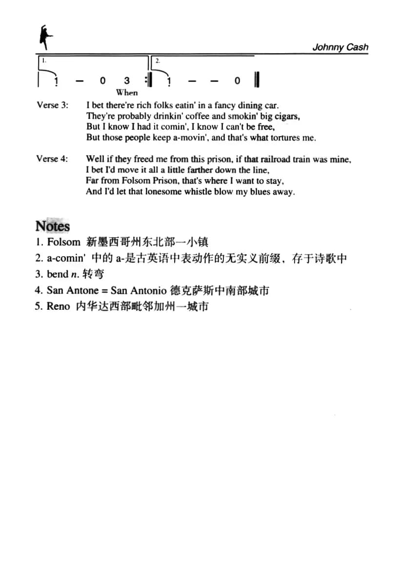 Folsom Prison Blues（福尔森监狱布鲁斯）