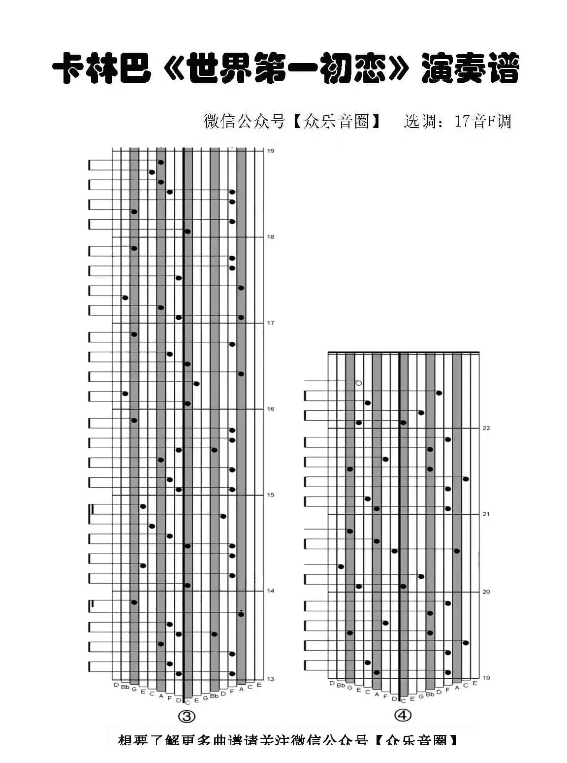 世界第一初恋（拇指琴卡林巴琴专用谱）