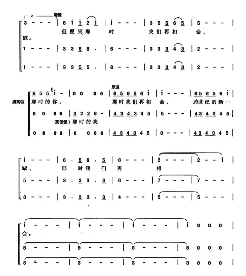 二十年后我们再相会（简谱）