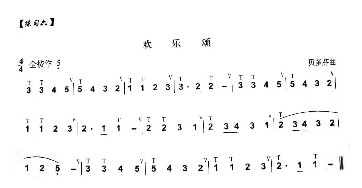 欢乐颂（简谱）