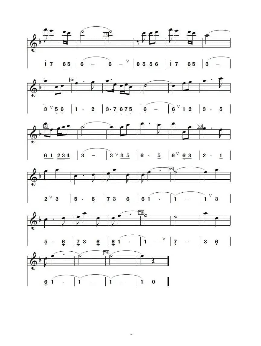 女儿情 （简谱+五线谱）