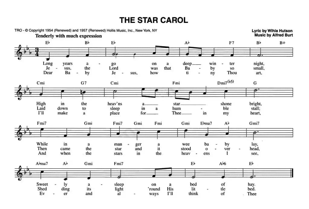 THE STAR CAROL（五线谱）