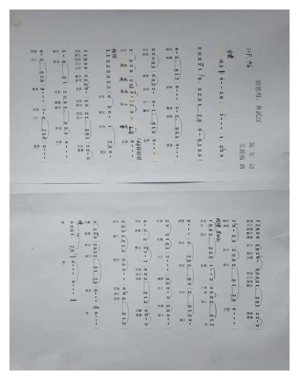 别慈母  奔武汉