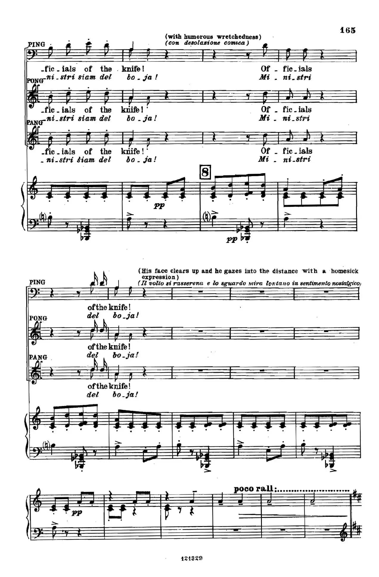 《图兰朵公主》三幕五场歌剧（英意双语）全谱（钢琴伴奏谱 P167——194）