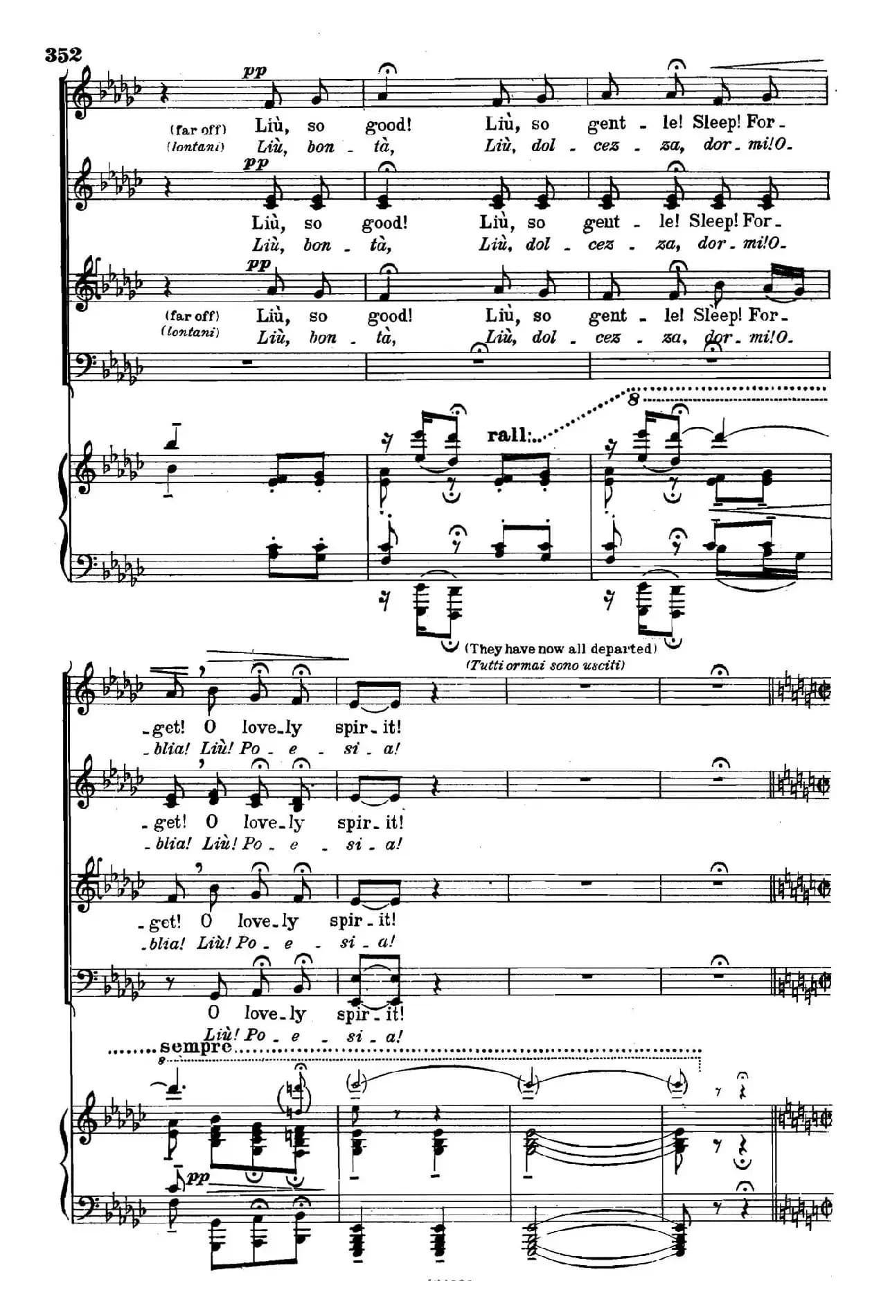 《图兰朵公主》三幕五场歌剧（英意双语）全谱（钢琴伴奏谱 P355——363）