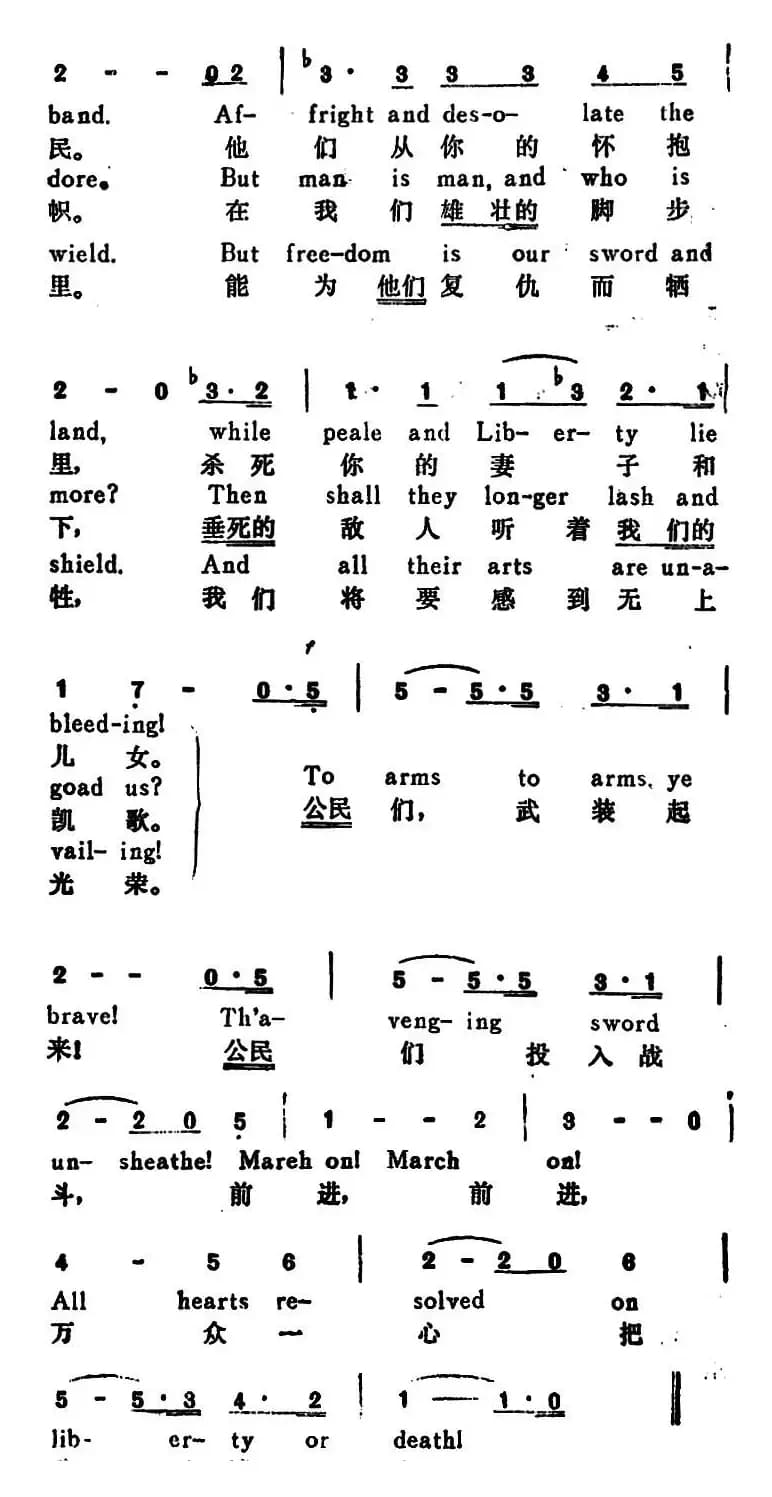 [法]马赛曲（La Marseillaise）（汉英文对照）