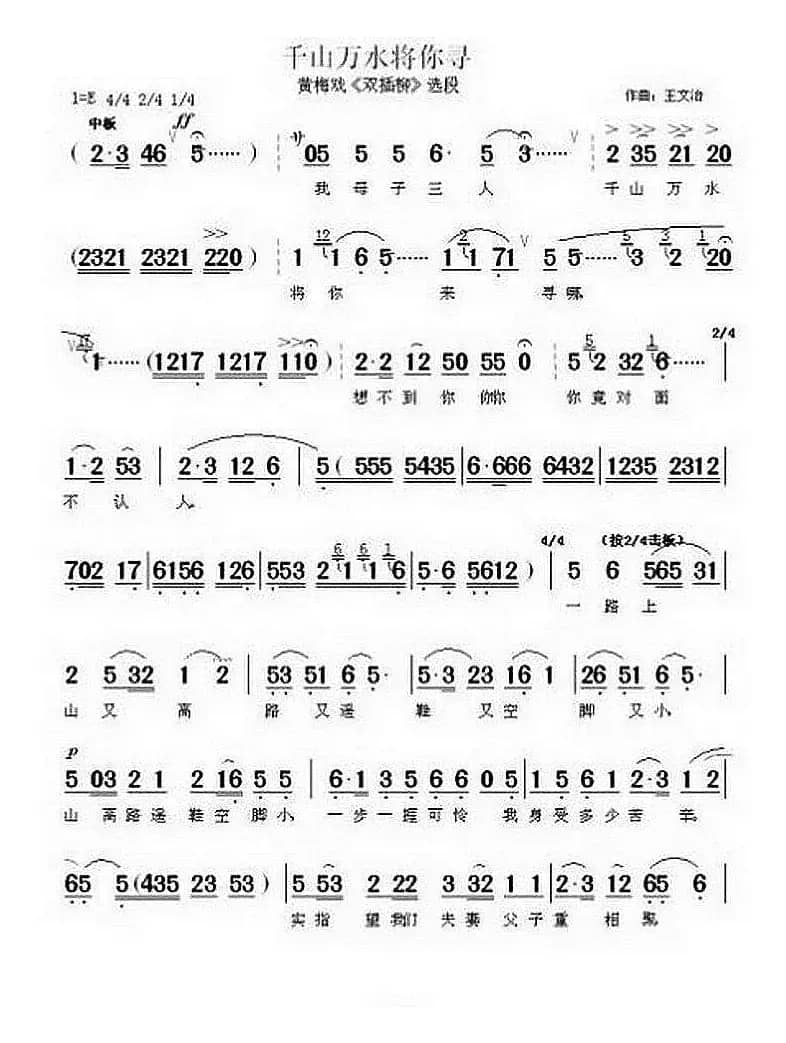 千山万水将你寻（《双插柳》选段）