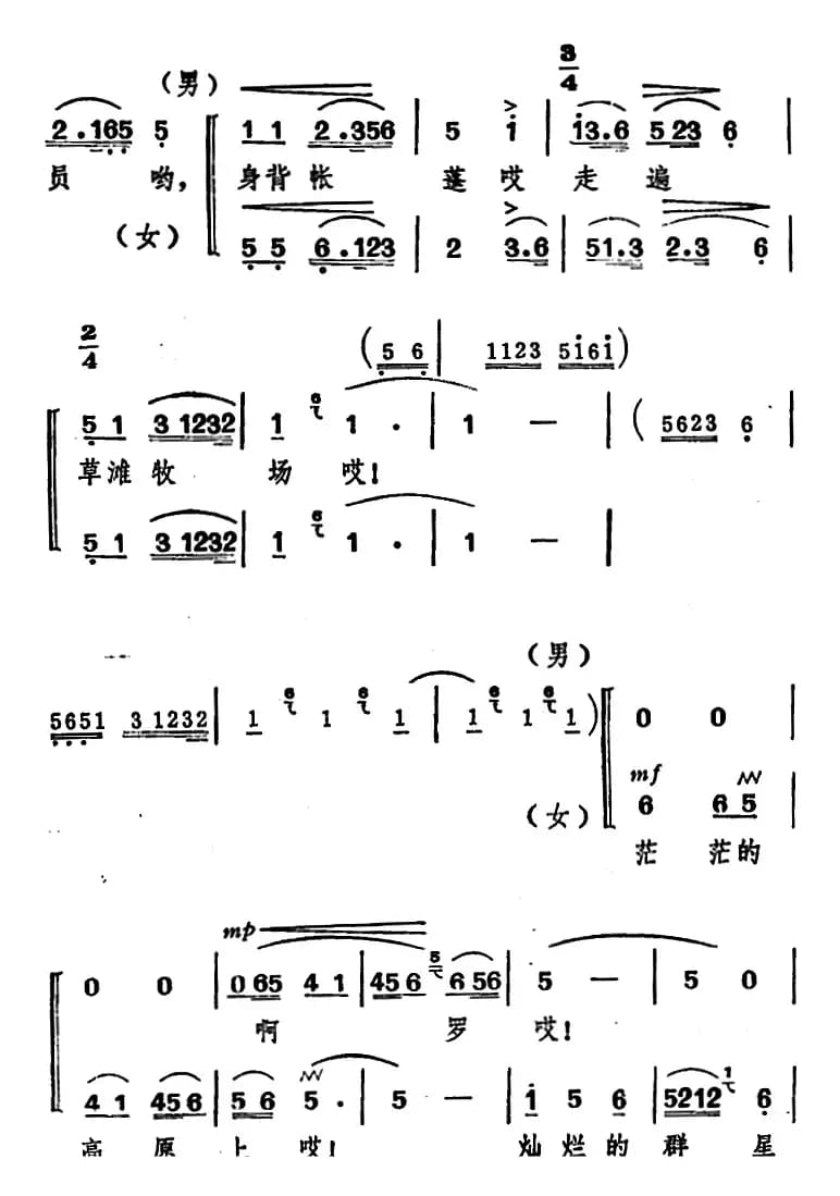 茫茫的高原上(男女声二重唱)
