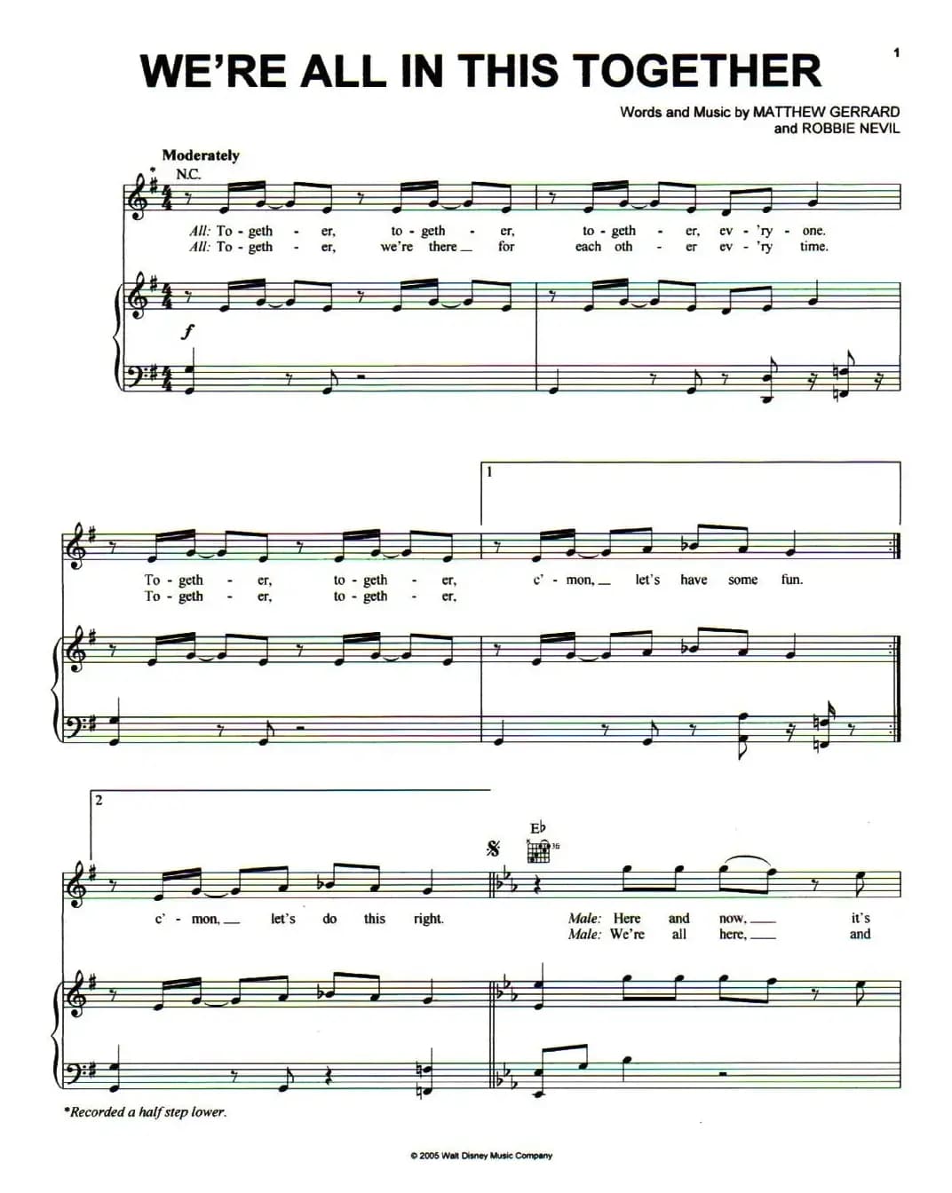 [美]We're All in This Together（我们团结一心）（正谱）