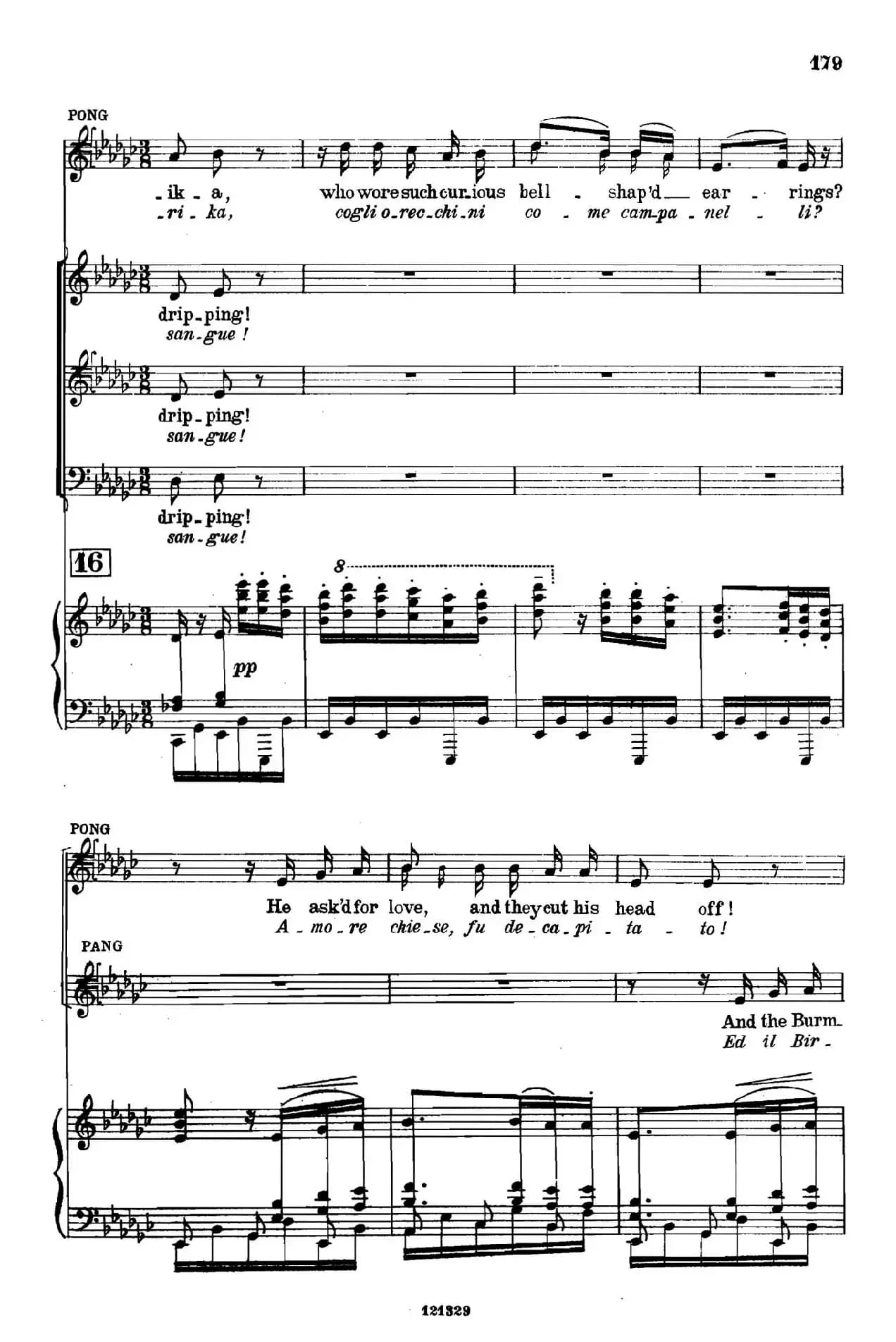 《图兰朵公主》三幕五场歌剧（英意双语）全谱（钢琴伴奏谱 P167——194）