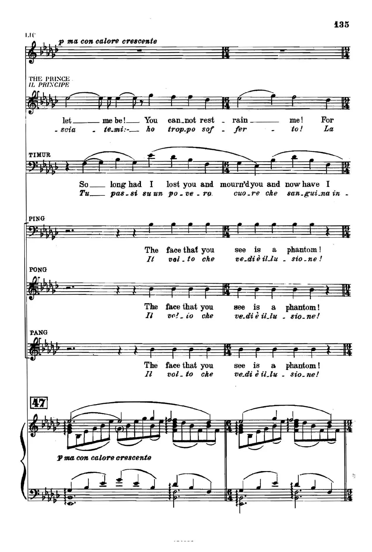 《图兰朵公主》三幕五场歌剧（英意双语）全谱（钢琴伴奏谱 P123——151）