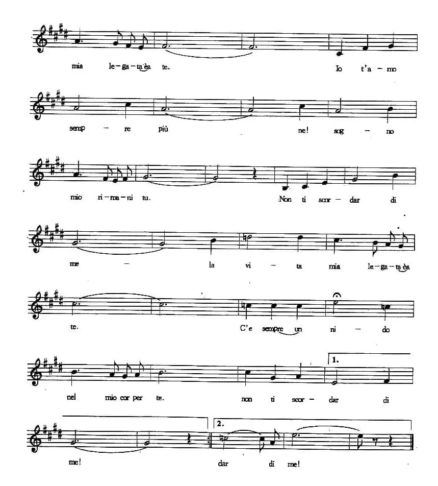 [意]请你别忘了我（五线谱 ）