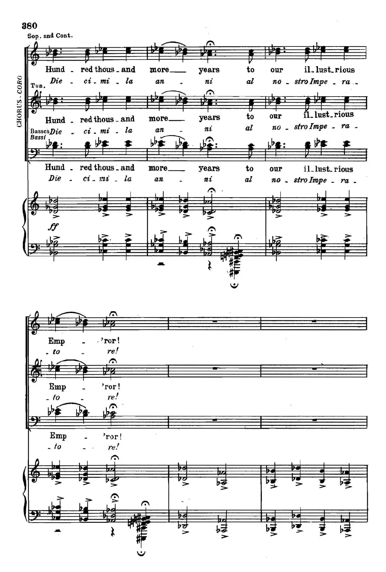 《图兰朵公主》三幕五场歌剧（英意双语）全谱（钢琴伴奏谱 P374——397）