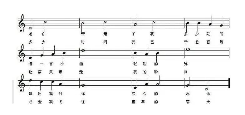 青春岁月（五线谱）