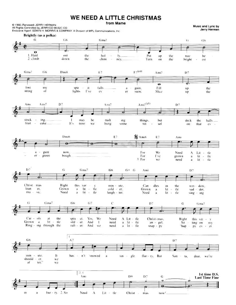 WE NEED A LITTLE CHRISTMAS