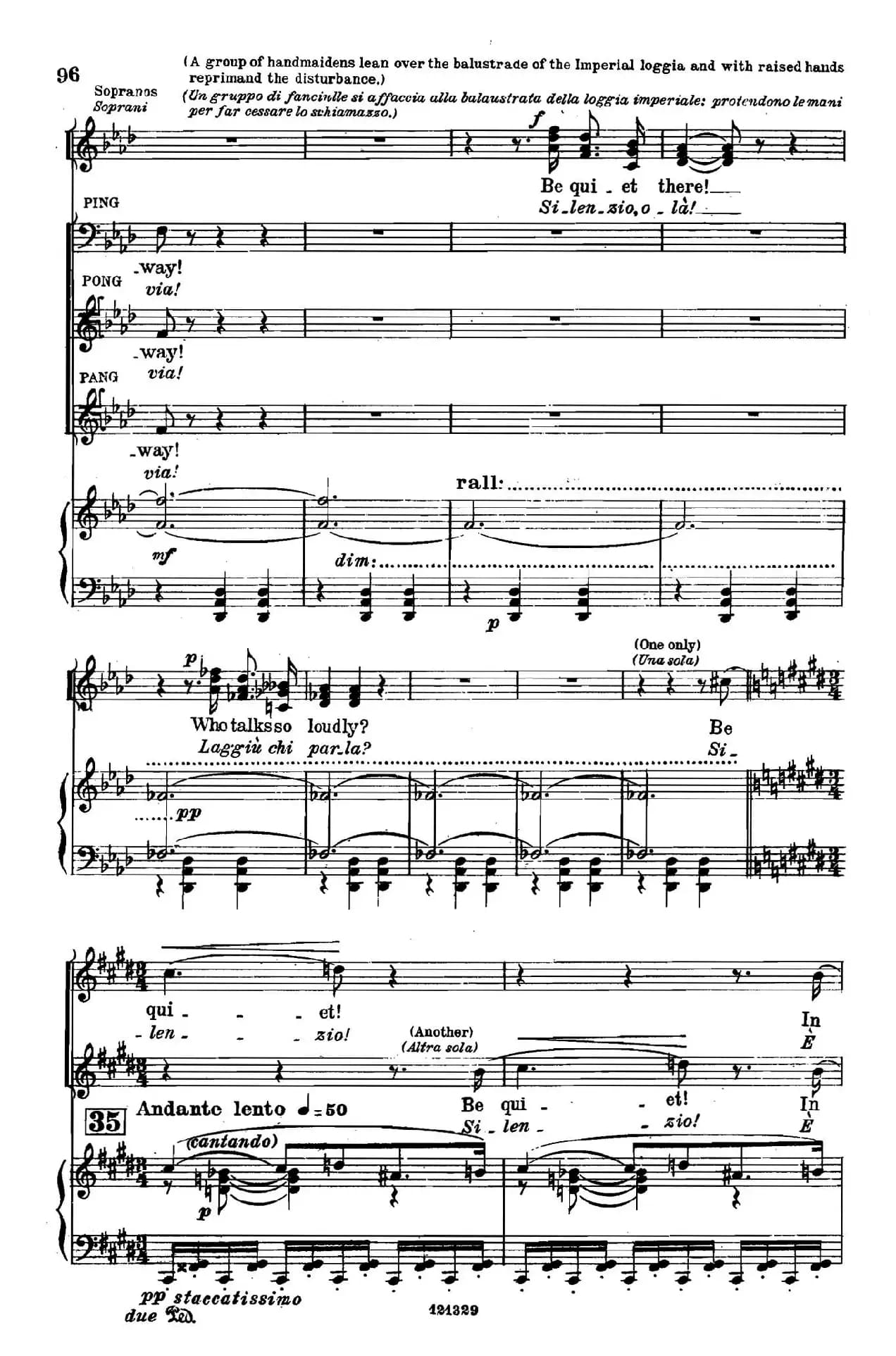 《图兰朵公主》三幕五场歌剧（英意双语）全谱（钢琴伴奏谱 P101——110）