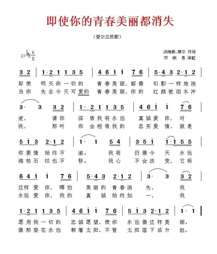 即使你的青春美丽都消失（爱尔兰）