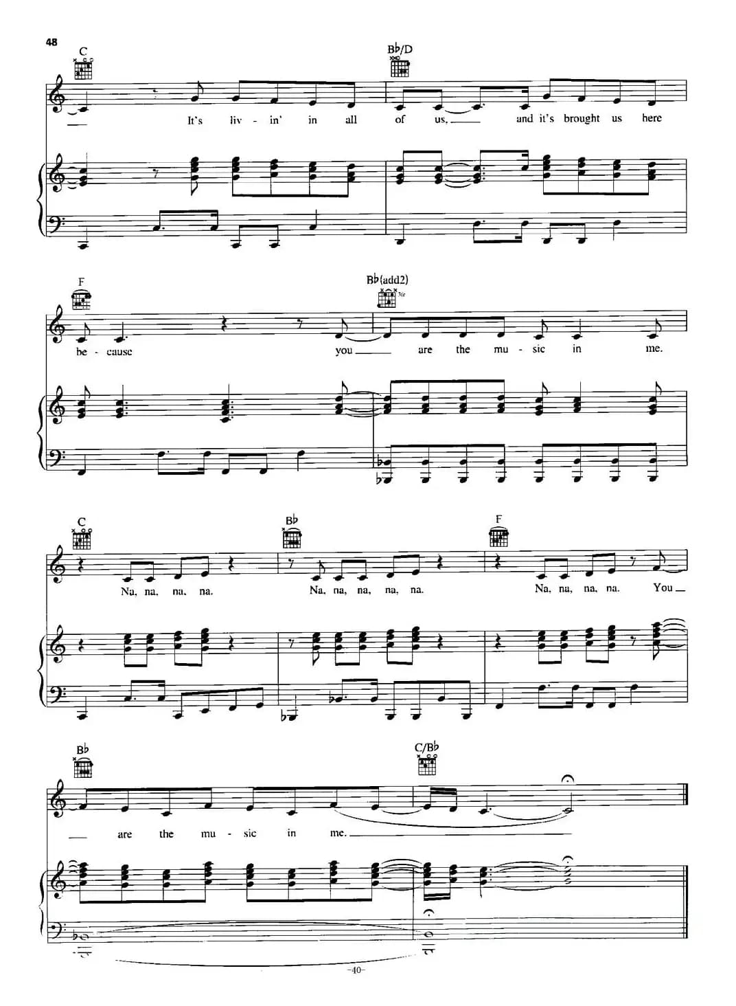 [美]You Are the Music in Me (Sharpay Version)（正谱）