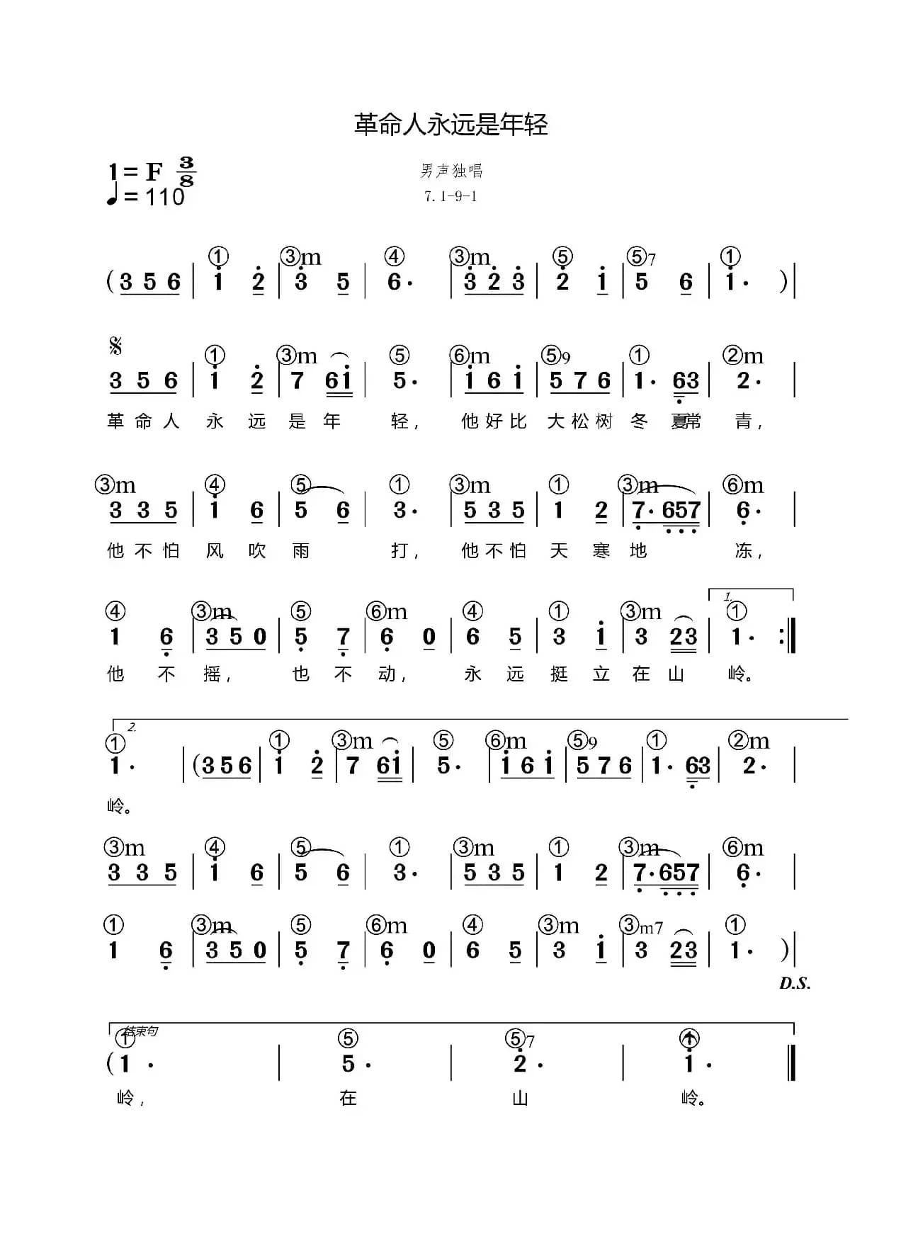 革命人永远是年轻