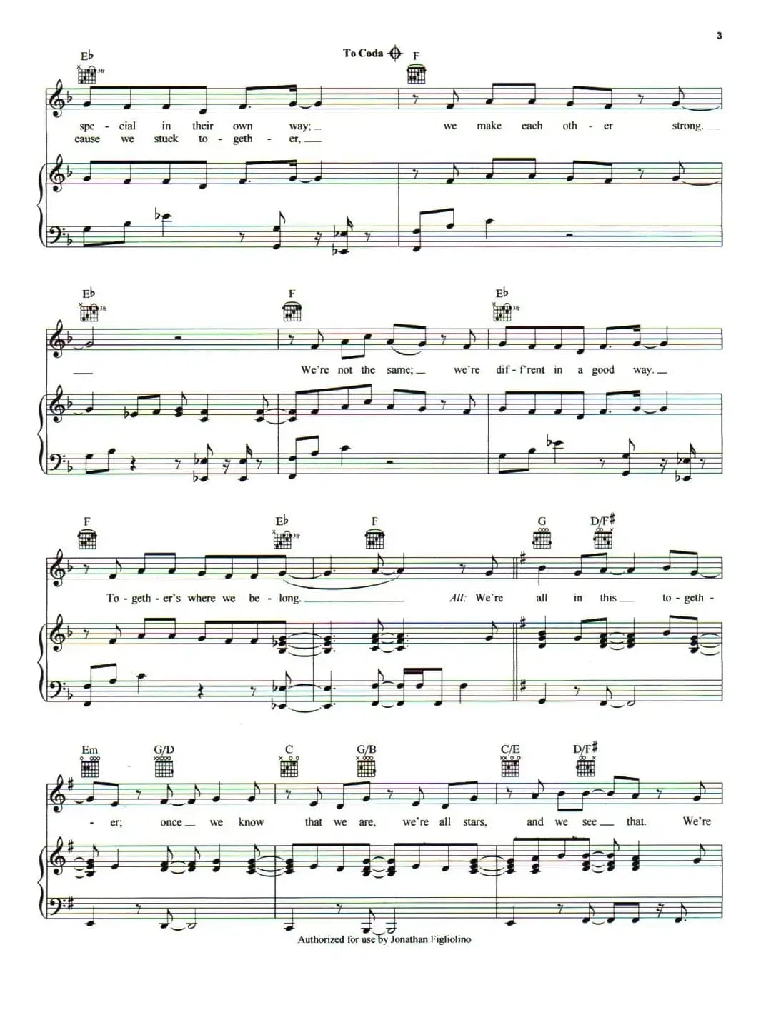 [美]We're All in This Together（我们团结一心）（正谱）