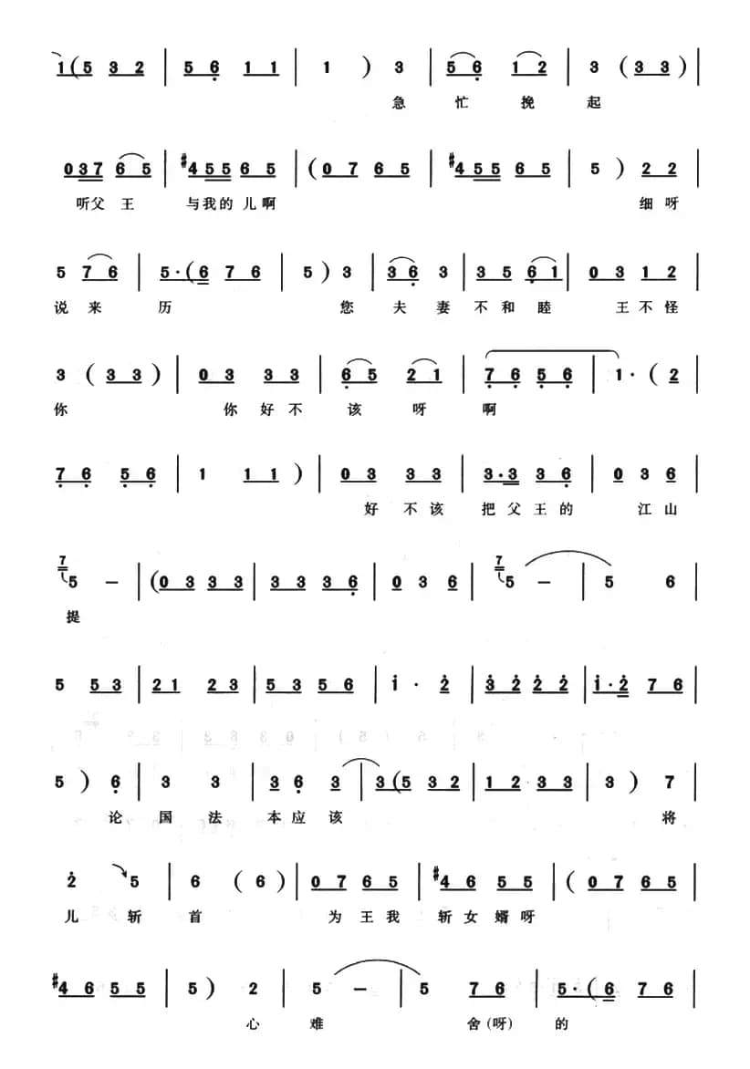 有为王金殿上观看仔细（《打金枝》选段）